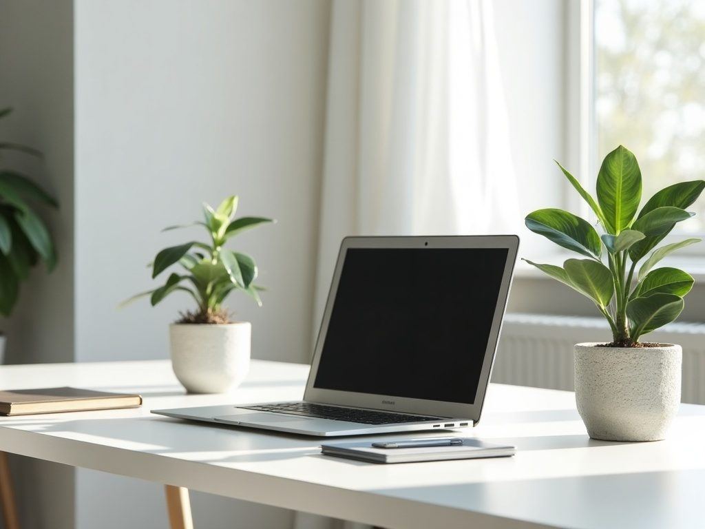A small business owner comparing monthly website cost options on a desk with a calculator and a laptop showing pricing tiers
