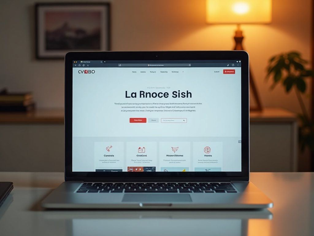 A frustrated small business owner facing a slow, broken cheap website on a phone and laptop
